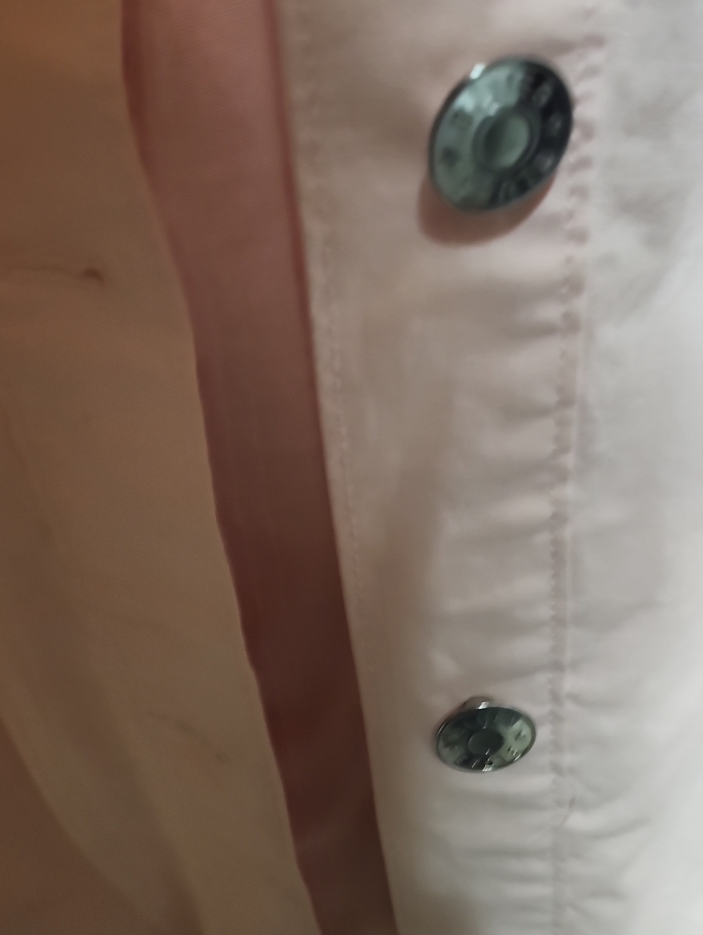 Light Pink Button-Front Denim Jacket - Picture 4 of 6
